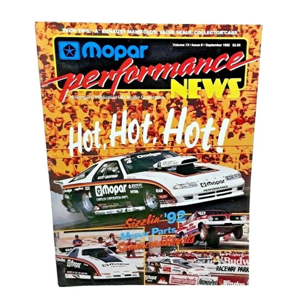 Mopar Performance News Sept 1992 Dodge Drag Racing NHRA Muscle Cars